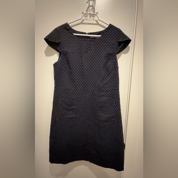 Dex Dresses & Skirts - Dex Navy Dress with White Polka Dots